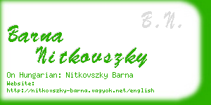 barna nitkovszky business card